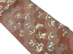 本場筑前博多青海波に櫛・簪模様織出し名古屋帯